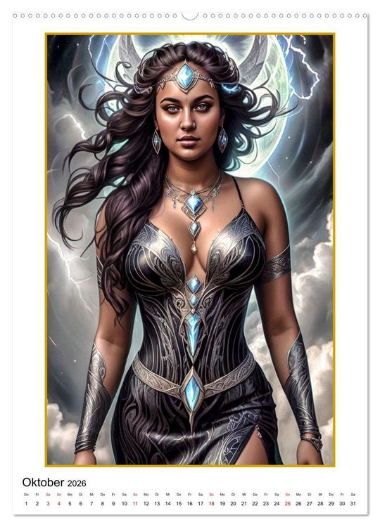 Produktbild: Fantasy-Frauenfiguren (Wandkalender 2026 DIN A2 hoch), CALVENDO Monatskalender