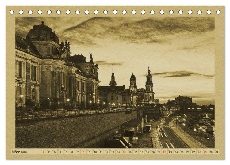 Produktbild: Dresden - Ein Kalender im Zeitungsstil (Tischkalender 2026 DIN A5 quer), CALVENDO Monatskalender