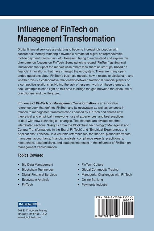 Produktbild: Influence of FinTech on Management Transformation