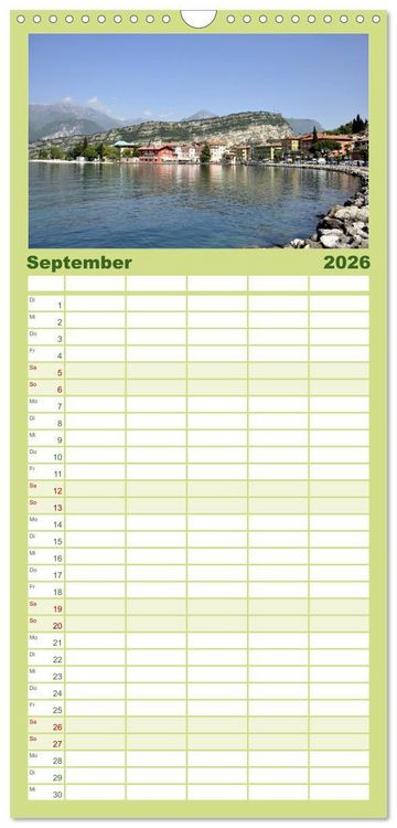 Produktbild: Familienplaner 2026 - Impressionen vom Gardasee mit 5 Spalten (Wandkalender, 21 x 45 cm) CALVENDO