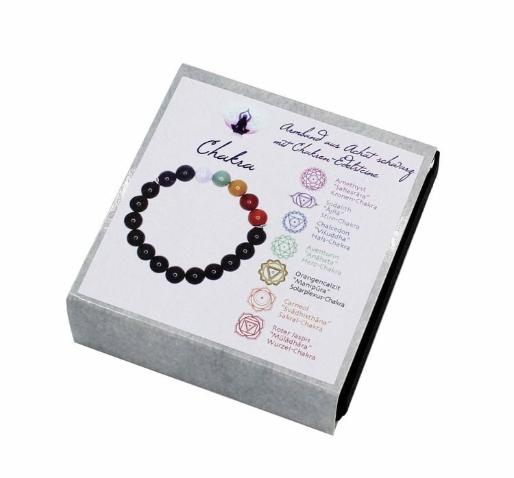 Produktbild: Chakra Armband Schwarzer Achat in Geschenkbox