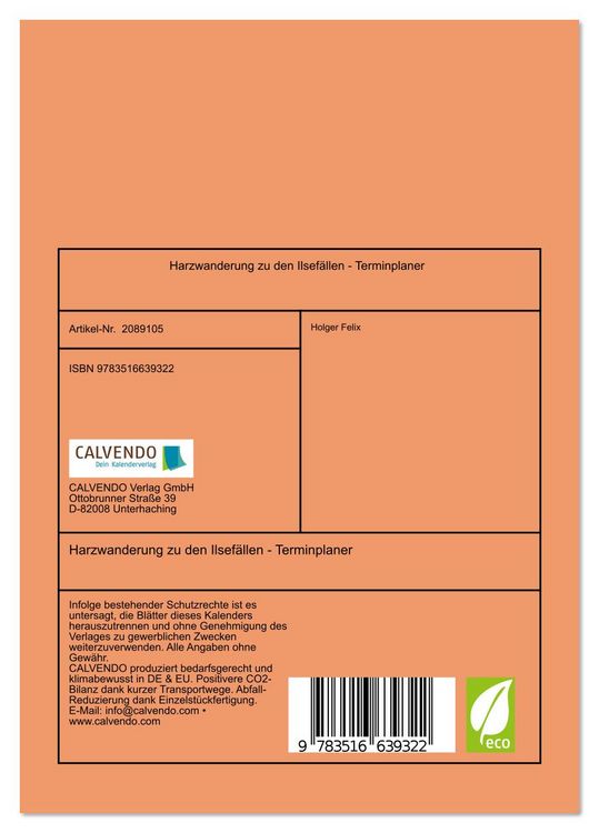 Produktbild: Harzwanderung zu den Ilsef&auml;llen - Terminplaner (Tischkalender 2026 DIN A5 hoch), CALVENDO Monatskalender