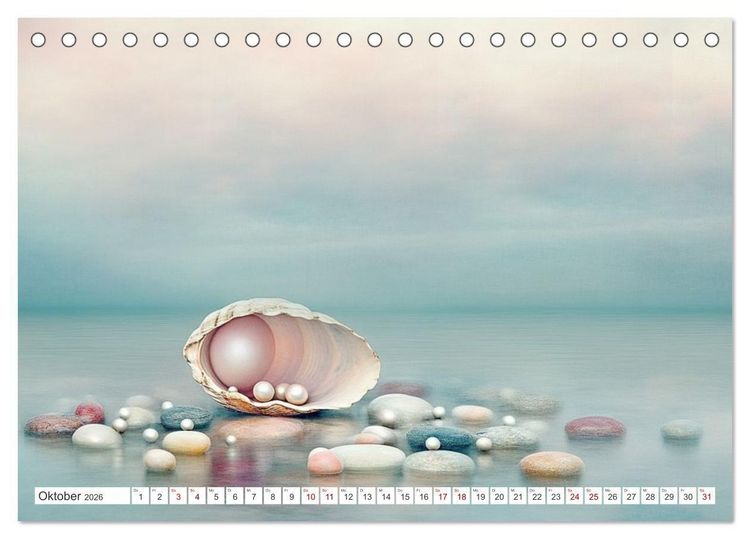 Produktbild: Sandgefl&uuml;ster und Muschelzauber (Tischkalender 2026 DIN A5 quer), CALVENDO Monatskalender