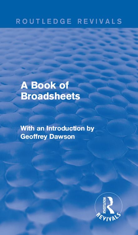 Produktbild: A Book of Broadsheets (Routledge Revivals)