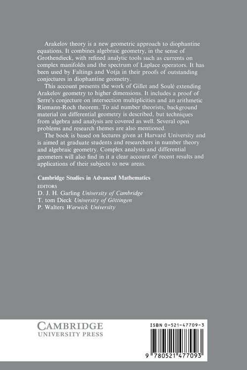 Produktbild: Lectures on Arakelov Geometry