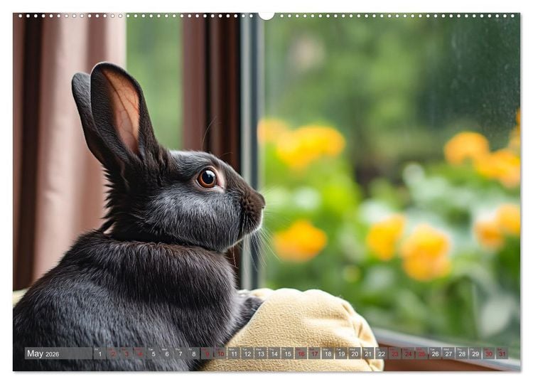 Produktbild: A Cuddly Rabbit Life (Wall Calendar 2026 DIN A2 landscape), CALVENDO 12 Month Wall Calendar