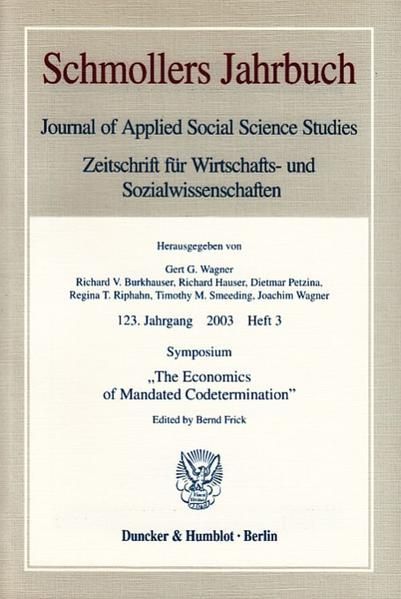 Produktbild: Symposium "The Economics of Mandated Codetermination".