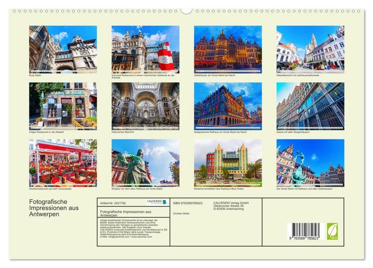 Produktbild: Fotografische Impressionen aus Antwerpen (hochwertiger Premium Wandkalender 2027 DIN A2 quer), Kunstdruck in Hochglanz