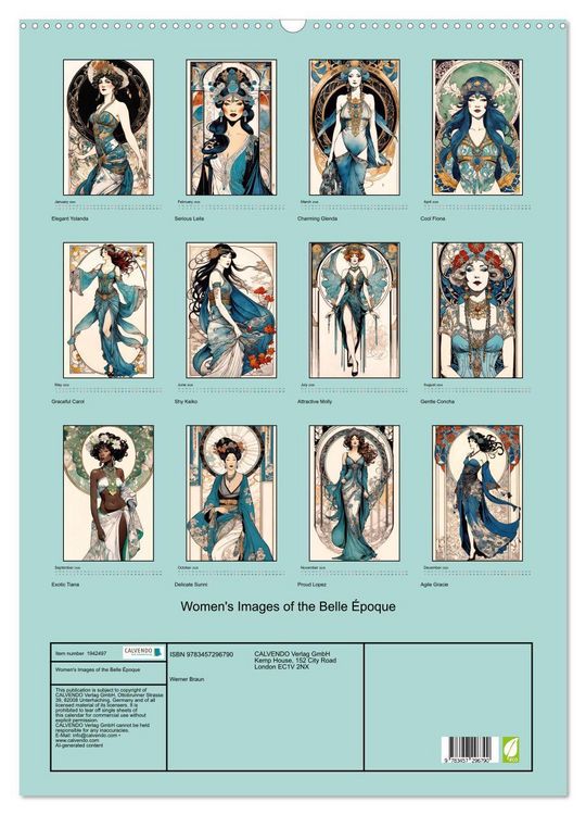 Produktbild: Women's Images of the Belle &Eacute;poque (Wall Calendar 2026 DIN A2 portrait), CALVENDO 12 Month Wall Calendar