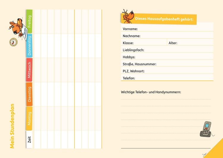 Produktbild: Hausaufgabenheft Grundschule, A5-Heft