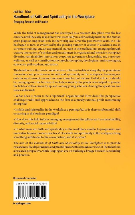 Produktbild: Handbook of Faith and Spirituality in the Workplace