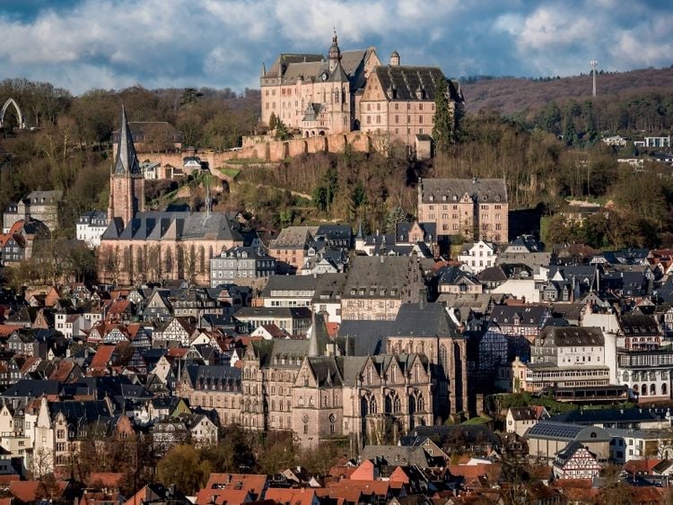 Produktbild: CALVENDO Puzzle Marburg an der Lahn, Blick vom Rabenstein auf die Altstadt | 1000 Teile Lege-Gr&ouml;&szlig;e 64x48cm Foto-Puzzle f&uuml;r gl&uuml;ckliche Stunden