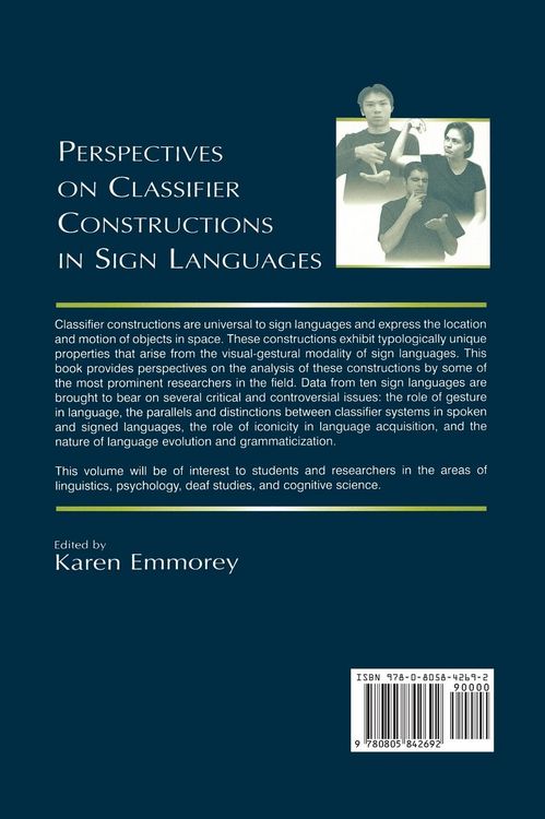 Produktbild: Perspectives on Classifier Constructions in Sign Languages
