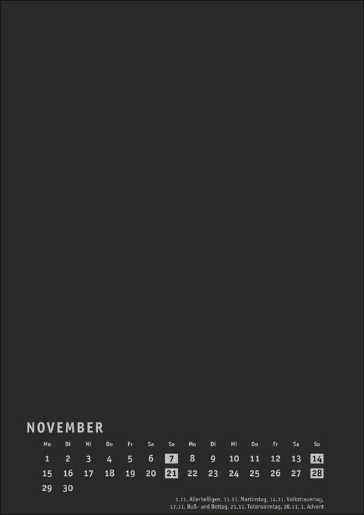 Produktbild: Premium-Bastelkalender schwarz A4 2027