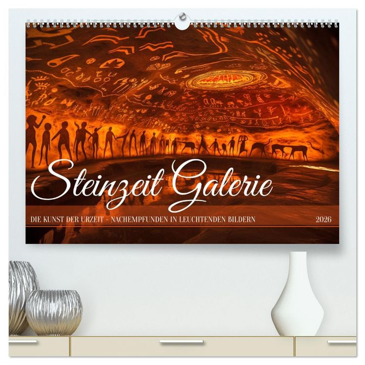 Produktbild: Steinzeit Galerie (hochwertiger Premium Wandkalender 2026 DIN A2 quer), Kunstdruck in Hochglanz