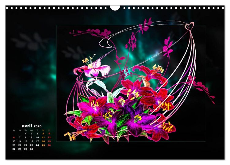 Produktbild: Images d'art Ikebana (Calendrier mural 2026 DIN A3 vertical), CALVENDO calendrier mensuel