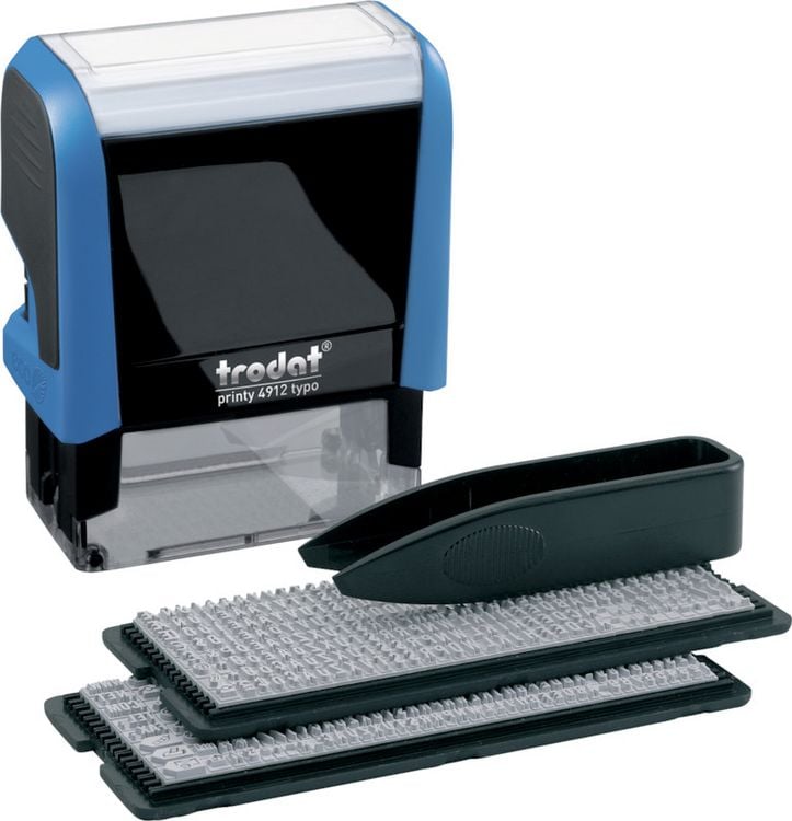Produktbild: TRODAT&reg; Typomatic Printy(TM) 4.0, selbstf&auml;rbender Stempel zum Selbersetzen, blau
