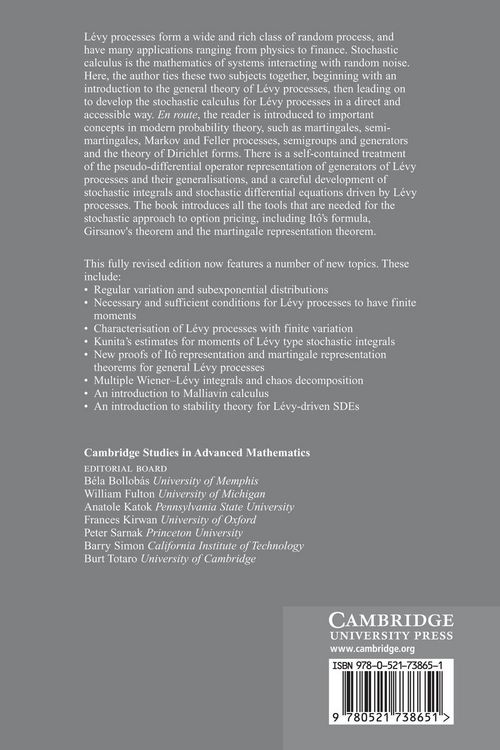 Produktbild: Levy Processes and Stochastic Calculus