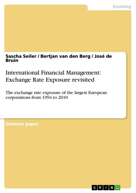 Produktbild: International Financial Management: Exchange Rate Exposure revisited