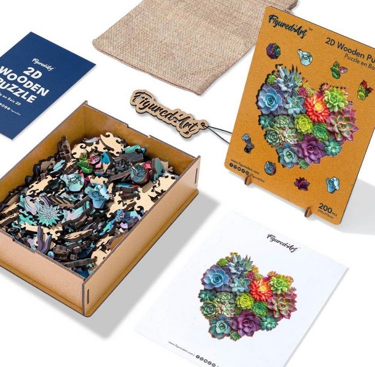 Produktbild: FiguredArt WP-FA1019 - Holzpuzzle Erwachsene - Saftiges Herz, 200 Teile, 29x27,8 cm