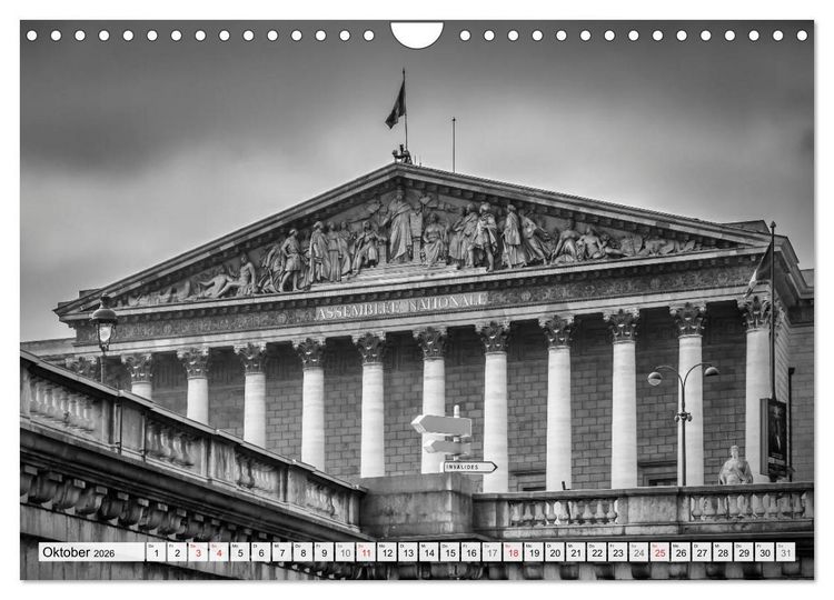 Produktbild: PARIS Monochrome Impressionen (Wandkalender 2026 DIN A4 quer), CALVENDO Monatskalender