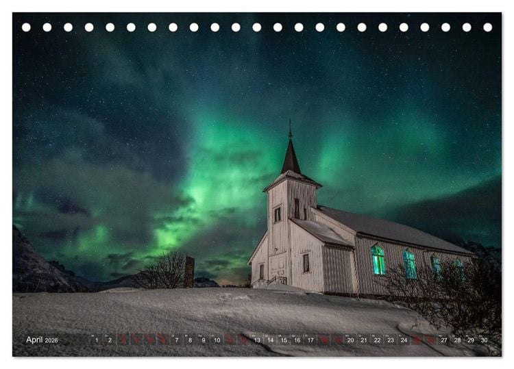 Produktbild: Aurora Borealis - Lichter des Nordens (Tischkalender 2026 DIN A5 quer), CALVENDO Monatskalender