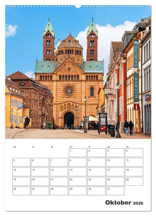 Produktbild: Stadt Speyer - Reiseplaner (Wandkalender 2026 DIN A2 hoch), CALVENDO Monatskalender