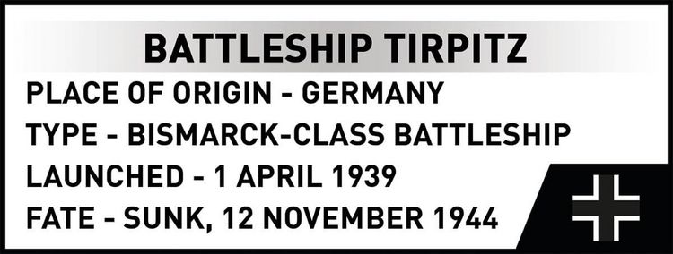 Produktbild: COBI Historical Collection 4853 - Battleship Tirpitz, WWII, Bausatz 1:700, 593 Klemmbausteine