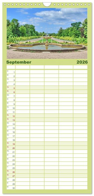 Produktbild: Familienplaner 2026 - Schlossgarten Neustrelitz mit 5 Spalten (Wandkalender, 21 x 45 cm) CALVENDO