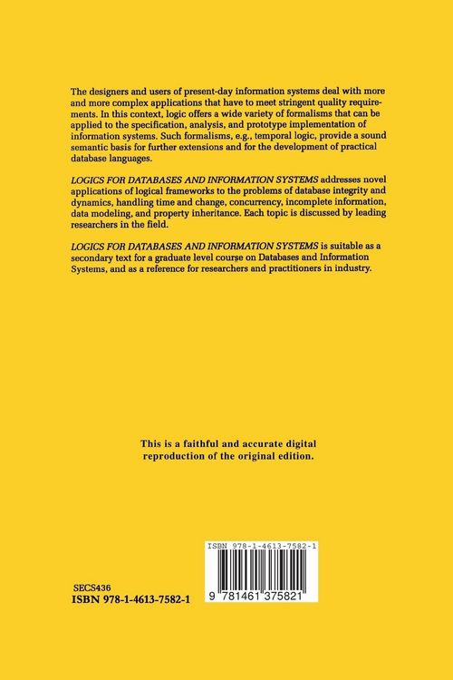 Produktbild: Logics for Databases and Information Systems