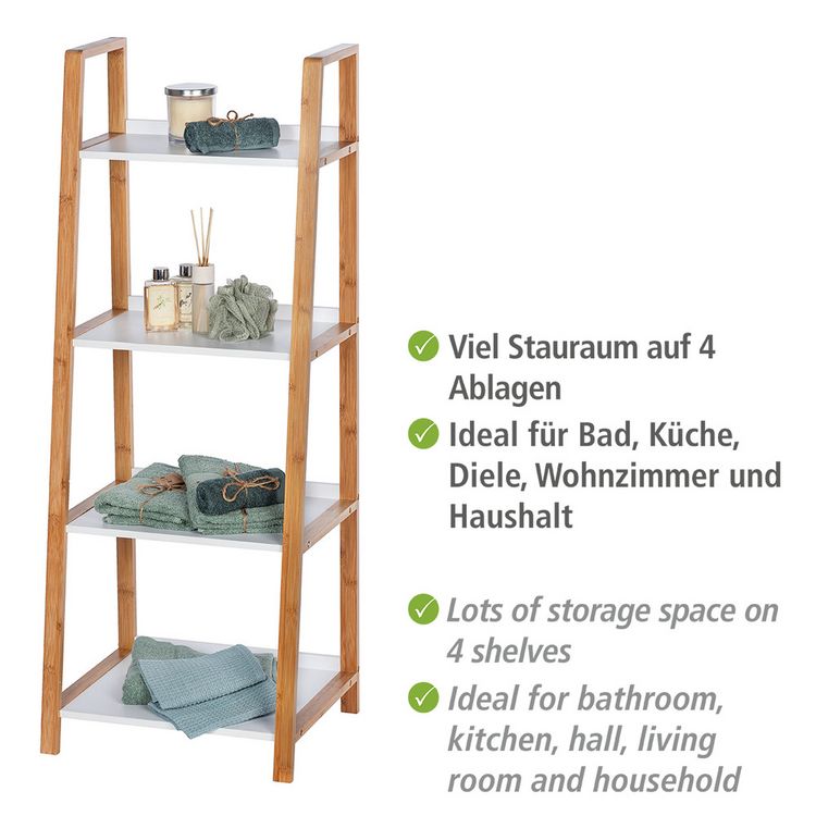 Produktbild: Regal Mod. Finja aus Bambus mit 4 Etagen, aus Bambus