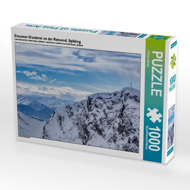 Produktbild: CALVENDO Puzzle Einsamer Wanderer an der Rotwand, Spitzing 1000 Teile Puzzle quer | 1000 Teile Lege-Gr&ouml;&szlig;e 64 &times; 48 cm Foto-Puzzle f&uuml;r gl&uuml;ckliche Stunden