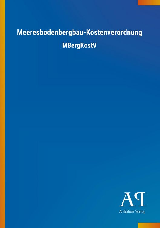 Produktbild: Meeresbodenbergbau-Kostenverordnung