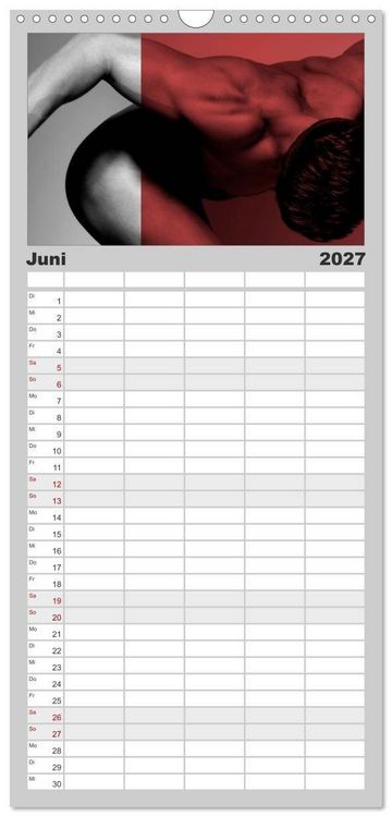 Produktbild: Familienplaner 2027 - Naked men behind the colors &ndash; &Auml;sthetische Aktfotografien mit 5 Spalten (Wandkalender, 21 x 45 cm) CALVENDO