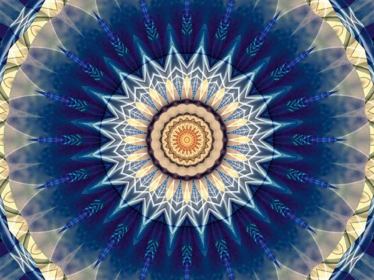 Produktbild: CALVENDO Puzzle Mandala blau | 1000 Teile Lege-Gr&ouml;&szlig;e 64 &times; 48 cm Foto-Puzzle f&uuml;r gl&uuml;ckliche Stunden
