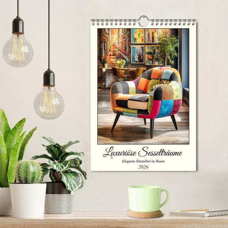 Produktbild: Luxuri&ouml;se Sesseltr&auml;ume. Elegante Sitzm&ouml;bel im Raum (Wandkalender 2026 DIN A4 hoch), CALVENDO Monatskalender