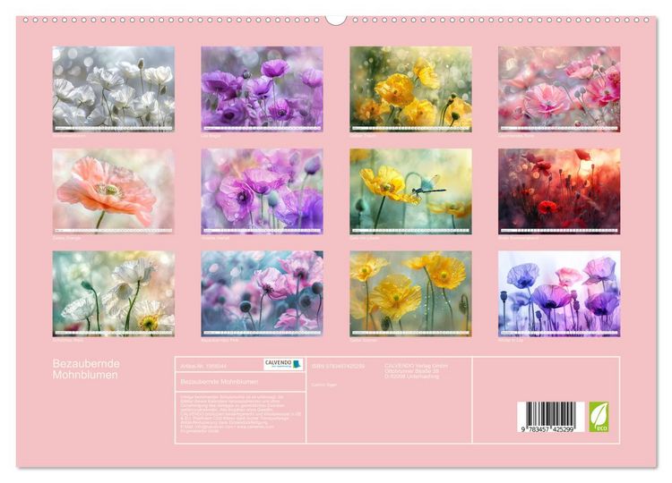 Produktbild: Bezaubernde Mohnblumen (hochwertiger Premium Wandkalender 2026 DIN A2 quer), Kunstdruck in Hochglanz