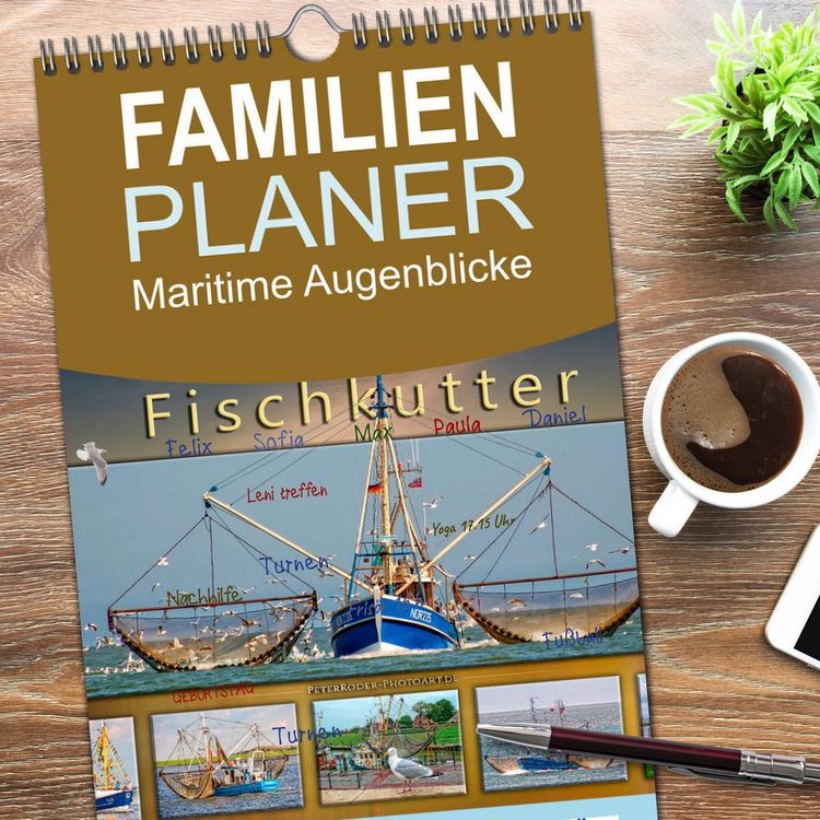 Produktbild: Familienplaner 2026 - Maritime Augenblicke - Fischkutter mit 5 Spalten (Wandkalender, 21 x 45 cm) CALVENDO
