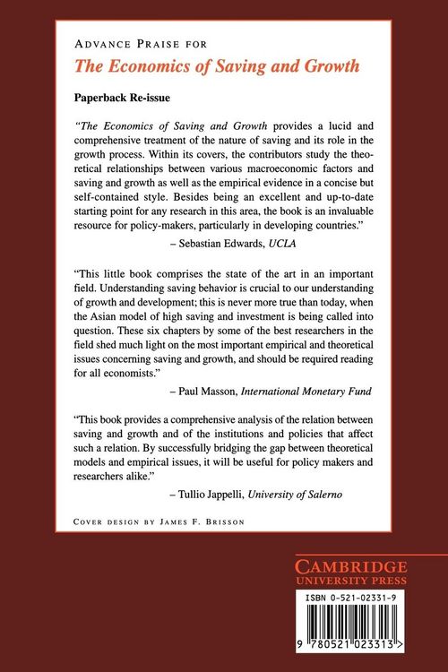 Produktbild: The Economics of Saving and Growth