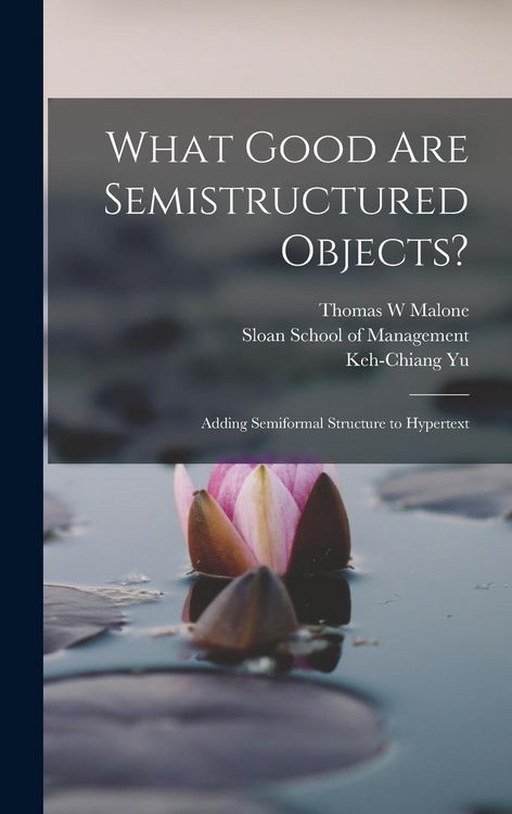 Produktbild: What Good are Semistructured Objects?: Adding Semiformal Structure to Hypertext