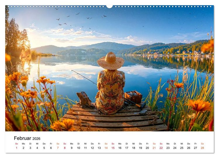 Produktbild: Angeln mit Herz und Haken (hochwertiger Premium Wandkalender 2026 DIN A2 quer), Kunstdruck in Hochglanz