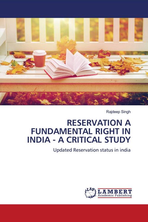 Produktbild: RESERVATION A FUNDAMENTAL RIGHT IN INDIA - A CRITICAL STUDY
