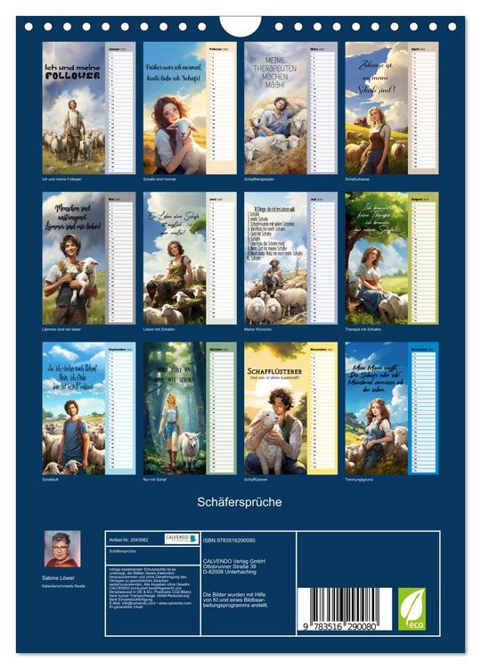 Produktbild: Sch&auml;ferspr&uuml;che (Wandkalender 2026 DIN A4 hoch), CALVENDO Monatskalender
