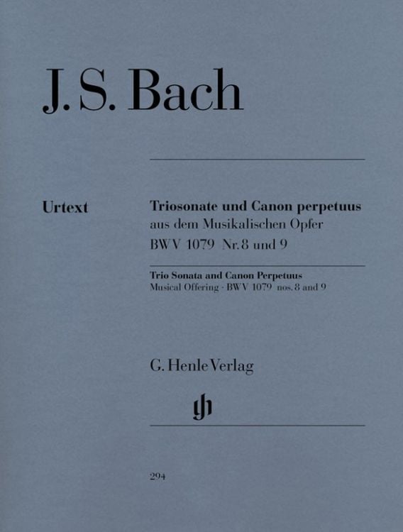 Produktbild: Johann Sebastian Bach - Triosonate und Canon perpetuus aus dem Musikalischen Opfer BWV 1079 Nr. 8 und 9 für Flöte, Violine und Continuo