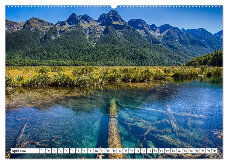 Produktbild: Neuseeland - Die sch&ouml;nsten Orte am anderen Ende der Welt (hochwertiger Premium Wandkalender 2026 DIN A2 quer), Kunstdruck in Hochglanz