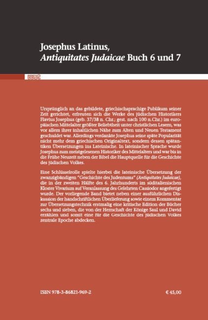 Produktbild: Josephus Latinus, "Antiquitates Judaicae" Buch 6 und 7
