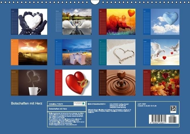 Produktbild: Botschaften mit Herz! (Wandkalender immerw&auml;hrend DIN A3 quer)