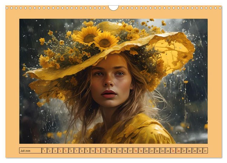 Produktbild: Regenzauber - Frauen im Wandel der Jahreszeiten (Wandkalender 2026 DIN A3 quer), CALVENDO Monatskalender