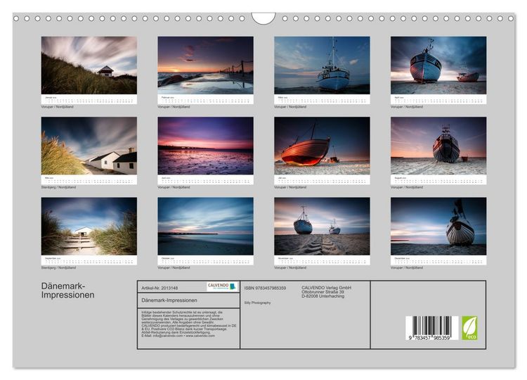 Produktbild: D&auml;nemark-Impressionen (Wandkalender 2026 DIN A3 quer), CALVENDO Monatskalender