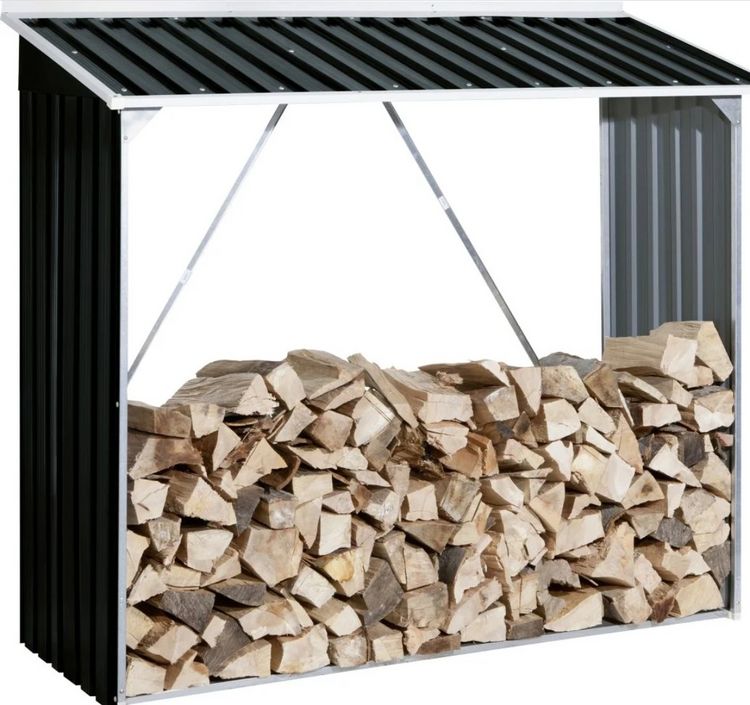 Produktbild: Metall Kaminholzregal Holzlager 162 x 182 x 74 cm
